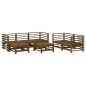 vidaXL Juego de muebles jardín 7 pzas madera maciza pino marrón miel vidaXL Juego de muebles jardín 7 pzas madera maciza pino marrón miel