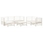 vidaXL Juego de muebles de jardín 7 pzas madera maciza de pino blanco vidaXL Juego de muebles de jardín 7 pzas madera maciza de pino blanco