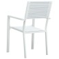 vidaXL Sillas de jardín 4 unidades HDPE aspecto de madera blanco vidaXL Sillas de jardín 4 unidades HDPE aspecto de madera blanco