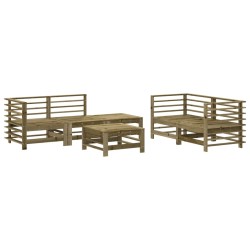 vidaXL Juego de muebles de jardín 6 pzas madera de pino impregnada