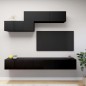 vidaXL Set de muebles de salón TV 6 pzas madera de ingeniería negro