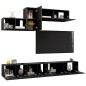 vidaXL Set de muebles de salón TV 6 pzas madera de ingeniería negro