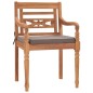 vidaXL Juego comedor de jardín 5 pzas y cojines madera maciza de teca