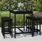 vidaXL Set de mesa y taburetes altos jardín 5 piezas madera pino negro vidaXL Set de mesa y taburetes altos jardín 5 piezas madera pino negro