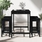 vidaXL Set de mesa y taburetes altos jardín 5 piezas madera pino negro vidaXL Set de mesa y taburetes altos jardín 5 piezas madera pino negro