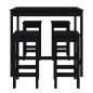 vidaXL Set de mesa y taburetes altos jardín 5 piezas madera pino negro vidaXL Set de mesa y taburetes altos jardín 5 piezas madera pino negro