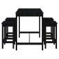 vidaXL Set de mesa y taburetes altos jardín 5 piezas madera pino negro vidaXL Set de mesa y taburetes altos jardín 5 piezas madera pino negro