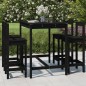 vidaXL Set de mesa y taburetes altos jardín 5 piezas madera pino negro