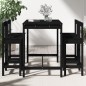 vidaXL Set de mesa y taburetes altos jardín 5 piezas madera pino negro
