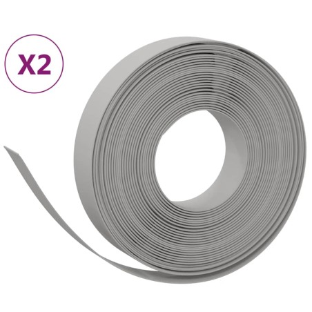 vidaXL Borduras de jardín 2 uds polietileno gris 10 m 10 cm