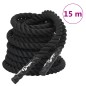 vidaXL Cuerda de batalla poliéster negro 15 m 11 kg vidaXL Cuerda de batalla poliéster negro 15 m 11 kg