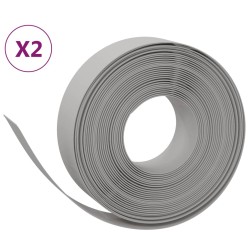 vidaXL Borduras de jardín 2 uds polietileno gris 10 m 15 cm