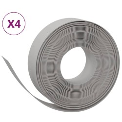 vidaXL Borduras de jardín 4 uds polietileno gris 10 m 15 cm