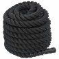 vidaXL Cuerda de batalla poliéster negro 15 m 11 kg vidaXL Cuerda de batalla poliéster negro 15 m 11 kg
