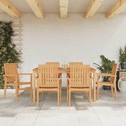 vidaXL Sillas de jardín apilables 6 uds madera de teca 56,5x57,5x91 cm