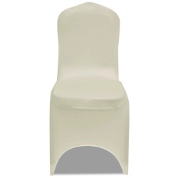 vidaXL Fundas elásticas para sillas color crema 100 unidades
