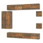 vidaXL Set de muebles de TV 8 pzas madera contrachapada roble ahumado