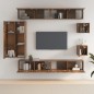 vidaXL Set de muebles de TV 8 pzas madera contrachapada roble ahumado