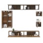 vidaXL Set de muebles de TV 8 pzas madera contrachapada roble ahumado