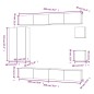 vidaXL Set de muebles de TV 8 pzas madera contrachapada roble ahumado