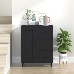 vidaXL Aparador de madera contrachapada negro 69,5x34x90 cm