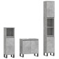 vidaXL Set de muebles baño 3 pzas madera contrachapada gris hormigón