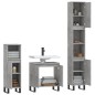 vidaXL Set de muebles baño 3 pzas madera contrachapada gris hormigón