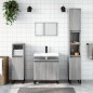 vidaXL Set de muebles de baño 3 pzas madera contrachapada gris sonoma