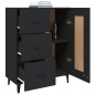 vidaXL Aparador de madera contrachapada negro 69,5x34x90 cm vidaXL Aparador de madera contrachapada negro 69,5x34x90 cm