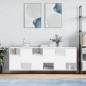 vidaXL Aparadores 3 uds madera contrachapada blanco vidaXL Aparadores 3 uds madera contrachapada blanco
