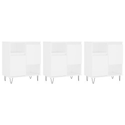 vidaXL Aparadores 3 uds madera contrachapada blanco