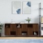 vidaXL Aparadores 3 uds madera contrachapada marrón roble vidaXL Aparadores 3 uds madera contrachapada marrón roble