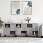 vidaXL Aparadores 3 uds madera contrachapada gris Sonoma vidaXL Aparadores 3 uds madera contrachapada gris Sonoma