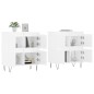 vidaXL Aparadores 2 uds madera contrachapada blanco brillo vidaXL Aparadores 2 uds madera contrachapada blanco brillo