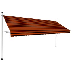 vidaXL Toldo manual retráctil naranja y marrón 400 cm