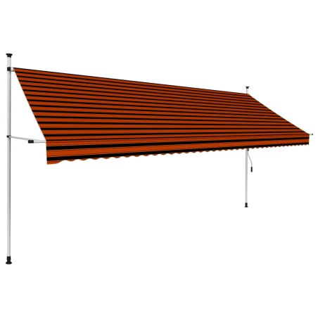 vidaXL Toldo manual retráctil naranja y marrón 400 cm