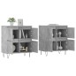 vidaXL Aparadores 2 uds madera contrachapada gris hormigón vidaXL Aparadores 2 uds madera contrachapada gris hormigón