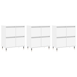 vidaXL Aparadores 3 uds madera contrachapada blanco