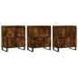 vidaXL Aparadores 3 uds madera contrachapada roble ahumado vidaXL Aparadores 3 uds madera contrachapada roble ahumado