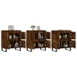 vidaXL Aparadores 3 uds madera contrachapada roble ahumado vidaXL Aparadores 3 uds madera contrachapada roble ahumado