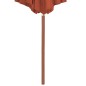 vidaXL Sombrilla de jardín con palo de madera 300 cm terracota