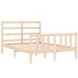 vidaXL Estructura de cama de matrimonio con cabecero madera maciza vidaXL Estructura de cama de matrimonio con cabecero madera maciza
