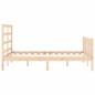 vidaXL Estructura de cama de matrimonio con cabecero madera maciza vidaXL Estructura de cama de matrimonio con cabecero madera maciza