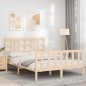 vidaXL Estructura de cama de matrimonio con cabecero madera maciza vidaXL Estructura de cama de matrimonio con cabecero madera maciza