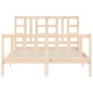 vidaXL Estructura de cama de matrimonio con cabecero madera maciza vidaXL Estructura de cama de matrimonio con cabecero madera maciza