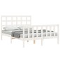 vidaXL Estructura cama de matrimonio con cabecero madera maciza blanco vidaXL Estructura cama de matrimonio con cabecero madera maciza blanco