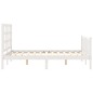 vidaXL Estructura cama de matrimonio con cabecero madera maciza blanco vidaXL Estructura cama de matrimonio con cabecero madera maciza blanco
