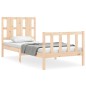 vidaXL Estructura de cama individual con cabecero madera maciza vidaXL Estructura de cama individual con cabecero madera maciza