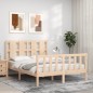 vidaXL Estructura de cama de matrimonio con cabecero madera maciza vidaXL Estructura de cama de matrimonio con cabecero madera maciza