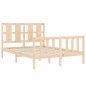vidaXL Estructura de cama de matrimonio con cabecero madera maciza vidaXL Estructura de cama de matrimonio con cabecero madera maciza